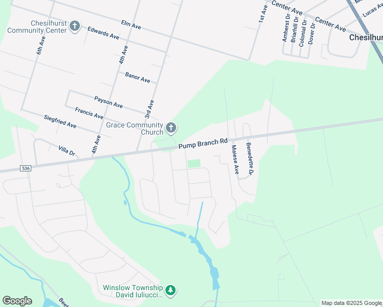 map of restaurants, bars, coffee shops, grocery stores, and more near 1 Midili Drive in Camden County