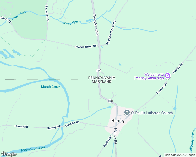 map of restaurants, bars, coffee shops, grocery stores, and more near 3799 Taneytown Road in Gettysburg