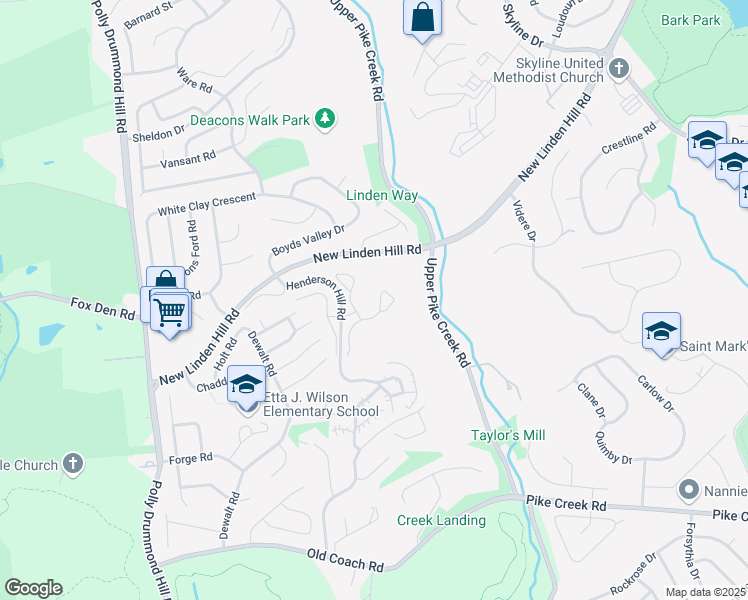 map of restaurants, bars, coffee shops, grocery stores, and more near 304 Greystone Lane in Newark