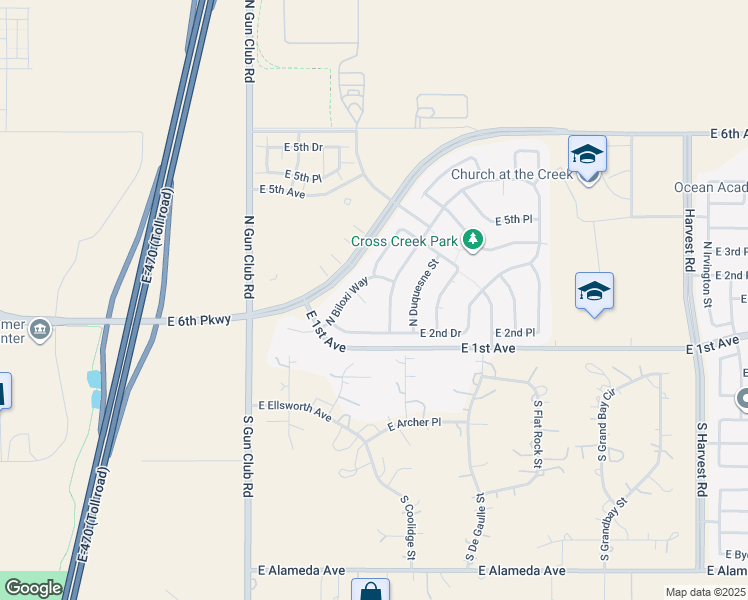 map of restaurants, bars, coffee shops, grocery stores, and more near 188 North Buchanan Court in Aurora