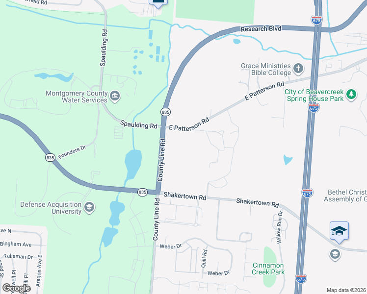 map of restaurants, bars, coffee shops, grocery stores, and more near in Dayton