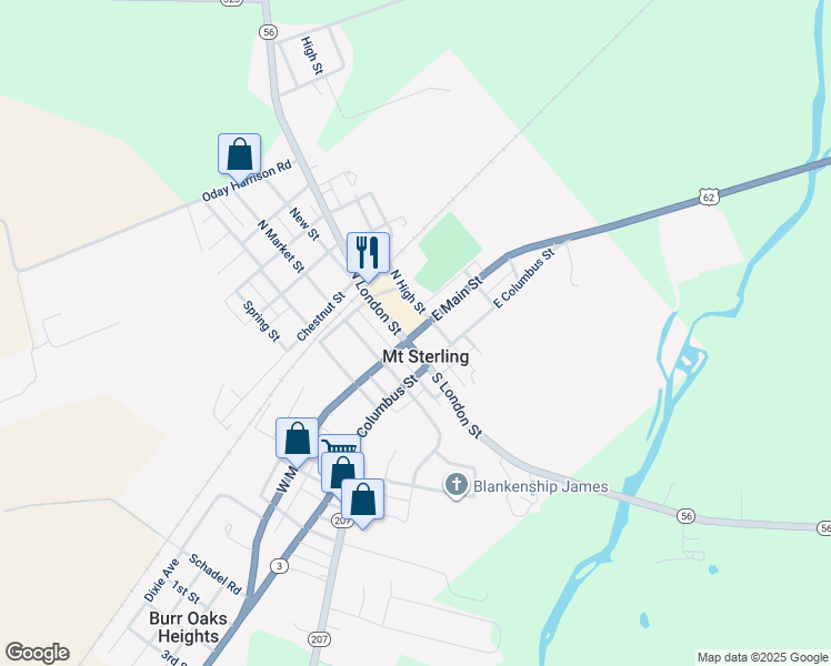 map of restaurants, bars, coffee shops, grocery stores, and more near in Mount Sterling