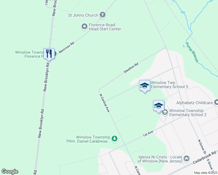 map of restaurants, bars, coffee shops, grocery stores, and more near 154 Steelton Road in Berlin