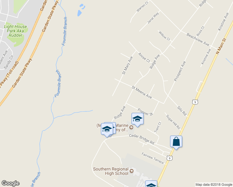 map of restaurants, bars, coffee shops, grocery stores, and more near 41 Saint Mary Avenue in Stafford Township