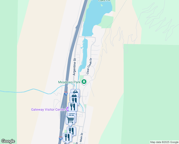 map of restaurants, bars, coffee shops, grocery stores, and more near 247 Clear Creek Drive in Georgetown