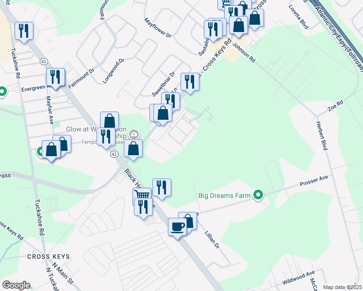 map of restaurants, bars, coffee shops, grocery stores, and more near 1428 Fawn Drive in Monroe