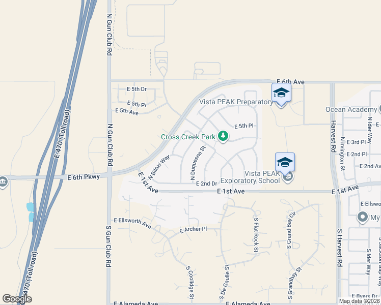 map of restaurants, bars, coffee shops, grocery stores, and more near 296 North Coolidge Way in Aurora