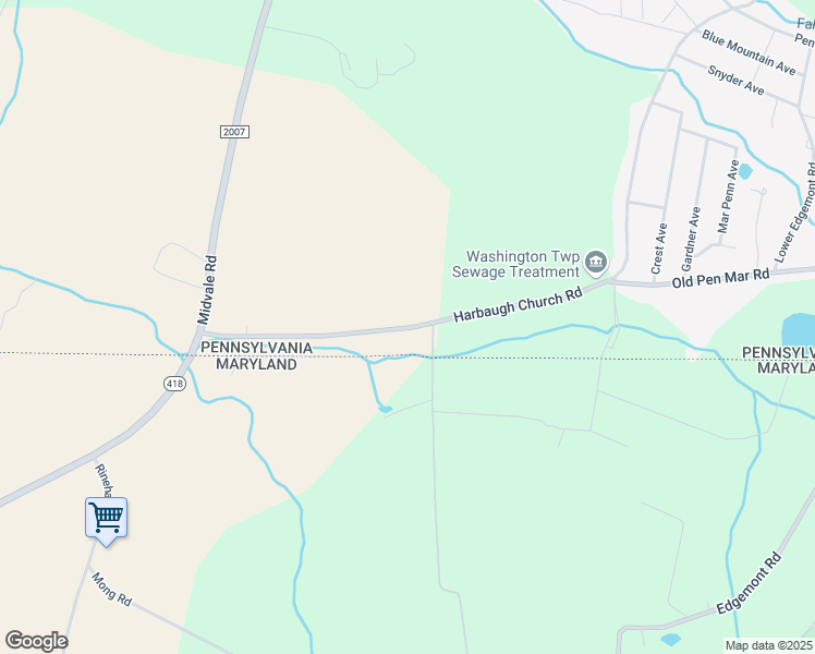 map of restaurants, bars, coffee shops, grocery stores, and more near 14269 Harbaugh Church Road in Waynesboro