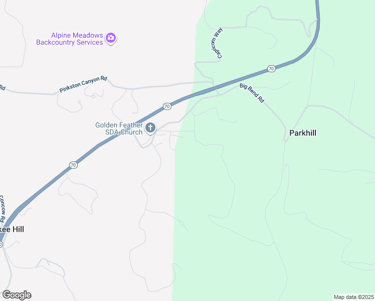 map of restaurants, bars, coffee shops, grocery stores, and more near 3971 Hard Times Lane in Oroville