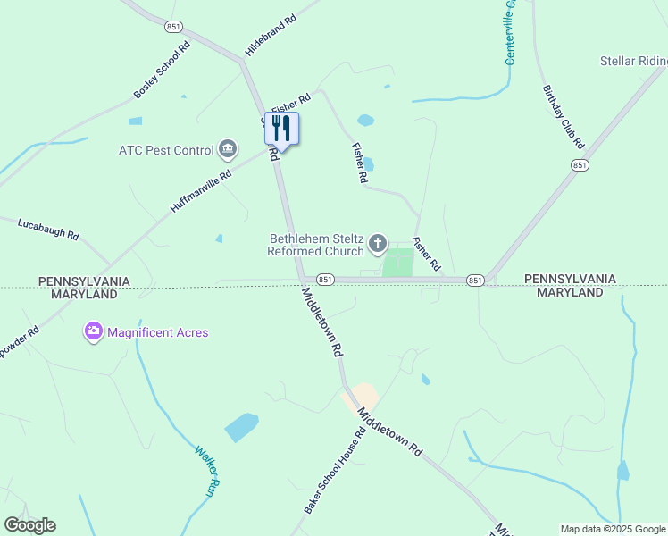 map of restaurants, bars, coffee shops, grocery stores, and more near 5934 Steltz Road in Glen Rock