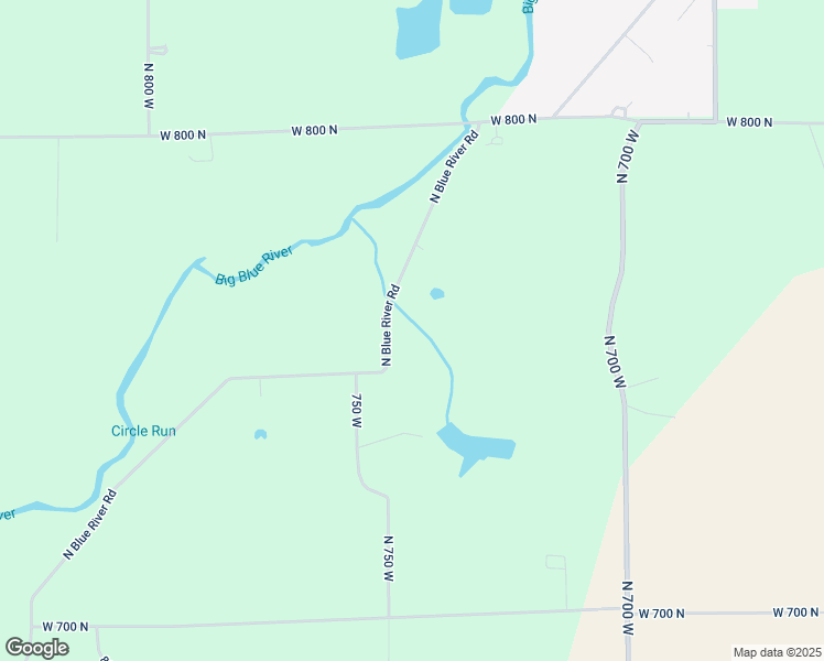 map of restaurants, bars, coffee shops, grocery stores, and more near 7300-7498 North Blue River Road in Carthage