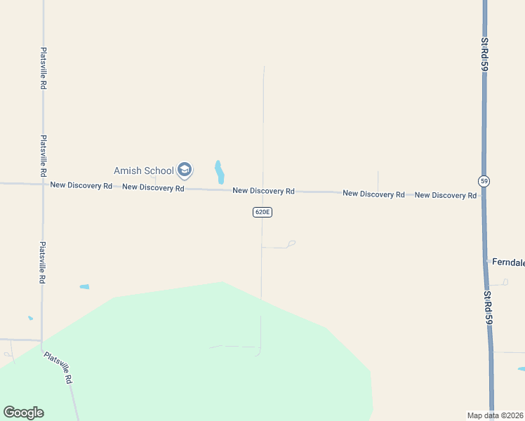 map of restaurants, bars, coffee shops, grocery stores, and more near County Road 620 East in Parke County