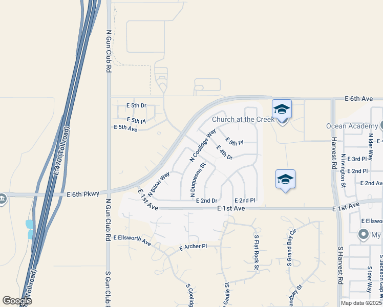 map of restaurants, bars, coffee shops, grocery stores, and more near 296 North Coolidge Way in Aurora