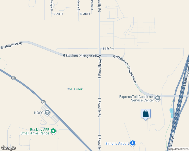 map of restaurants, bars, coffee shops, grocery stores, and more near 431 South Picadilly Road in Aurora