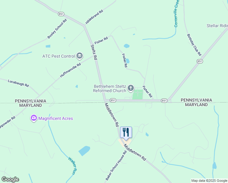 map of restaurants, bars, coffee shops, grocery stores, and more near 5934 Steltz Road in Glen Rock