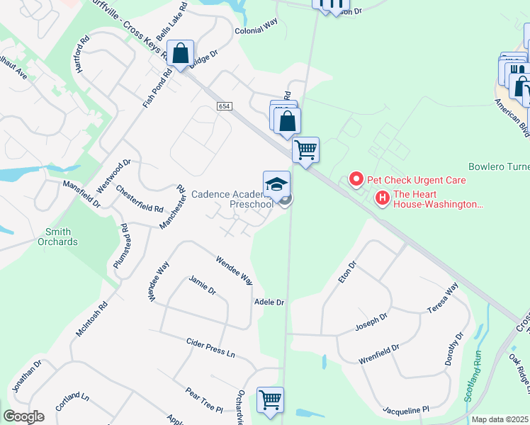 map of restaurants, bars, coffee shops, grocery stores, and more near 106 Firethorne Court in Washington Township