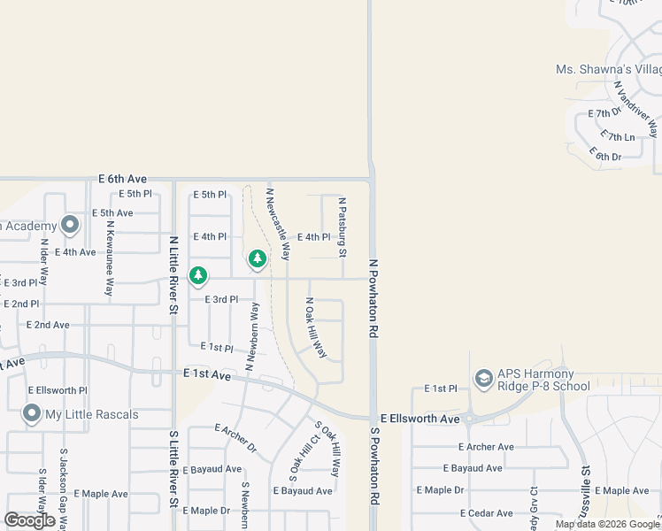 map of restaurants, bars, coffee shops, grocery stores, and more near 26344 East 4th Place in Aurora