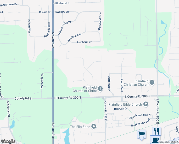 map of restaurants, bars, coffee shops, grocery stores, and more near 2755 Chalbury Drive in Plainfield