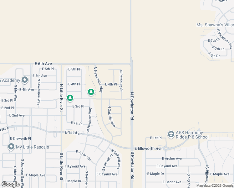 map of restaurants, bars, coffee shops, grocery stores, and more near 26344 East 4th Place in Aurora