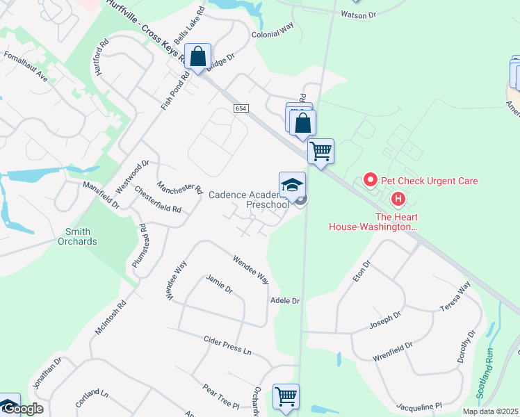 map of restaurants, bars, coffee shops, grocery stores, and more near 502 Briarwood Court in Washington Township
