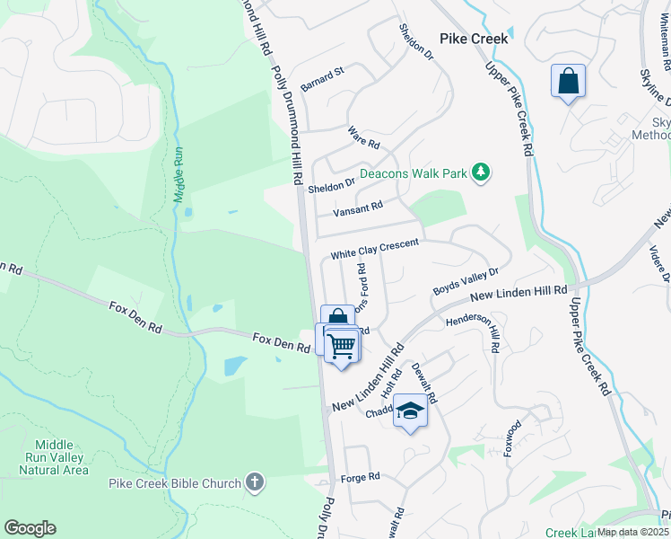 map of restaurants, bars, coffee shops, grocery stores, and more near 18 Whitfield Road in Newark