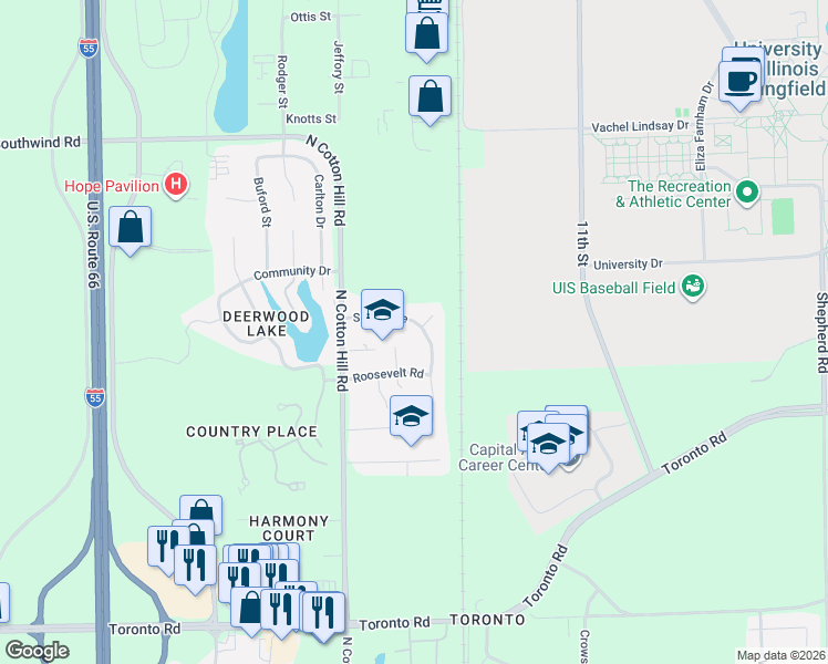 map of restaurants, bars, coffee shops, grocery stores, and more near 14 Sarah Ave in Springfield