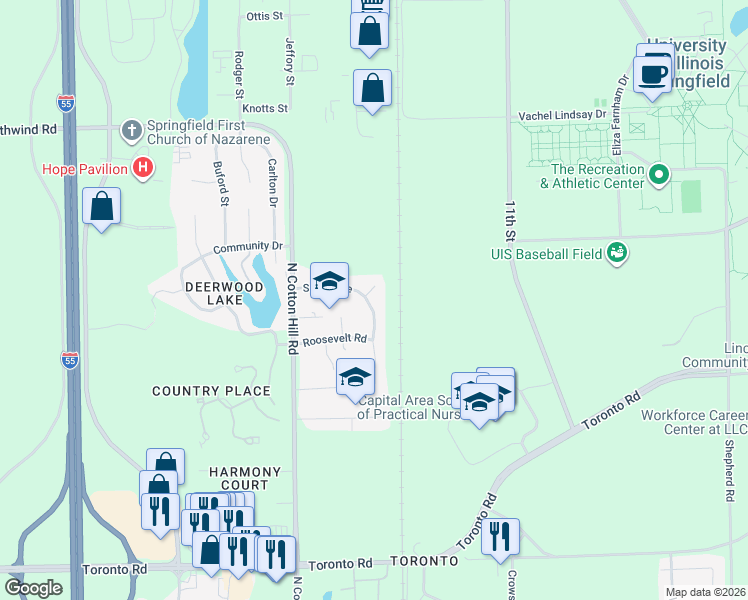 map of restaurants, bars, coffee shops, grocery stores, and more near 14 Sarah Ave in Springfield