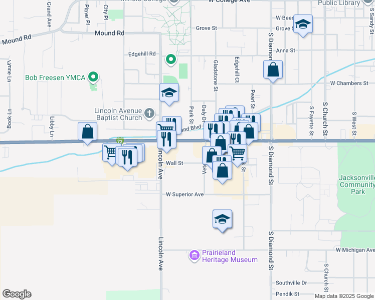 map of restaurants, bars, coffee shops, grocery stores, and more near 1101 West Morton Avenue in Jacksonville