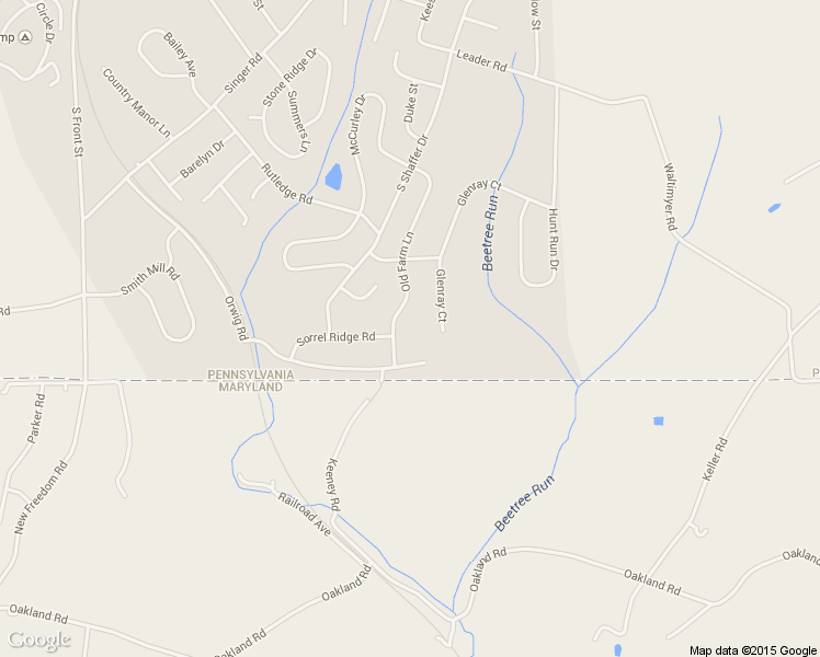 map of restaurants, bars, coffee shops, grocery stores, and more near 17535 Old Farm Lane in New Freedom