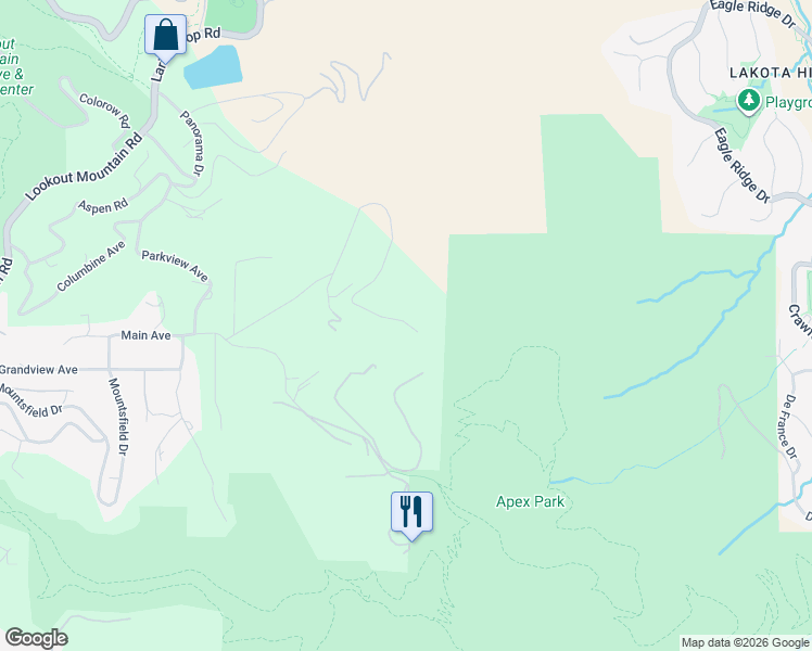 map of restaurants, bars, coffee shops, grocery stores, and more near 20453 Sky Meadow Lane in Golden