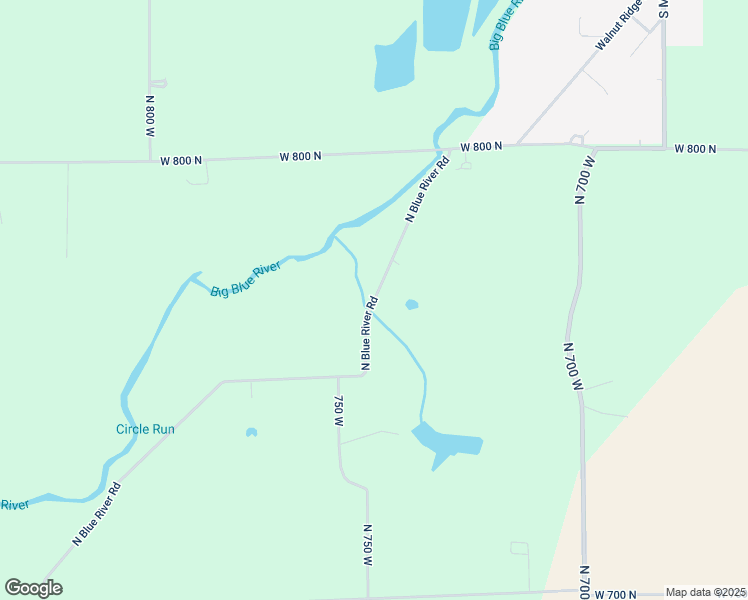 map of restaurants, bars, coffee shops, grocery stores, and more near 7300 North Blue River Road in Carthage
