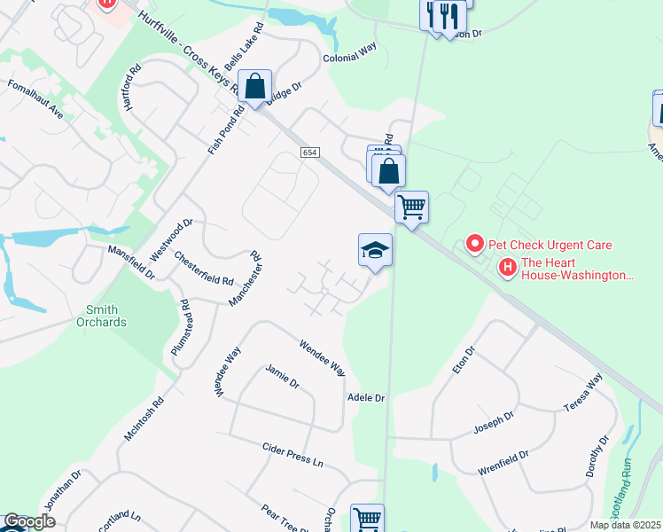 map of restaurants, bars, coffee shops, grocery stores, and more near 1006 Briarwood Court in Washington Township