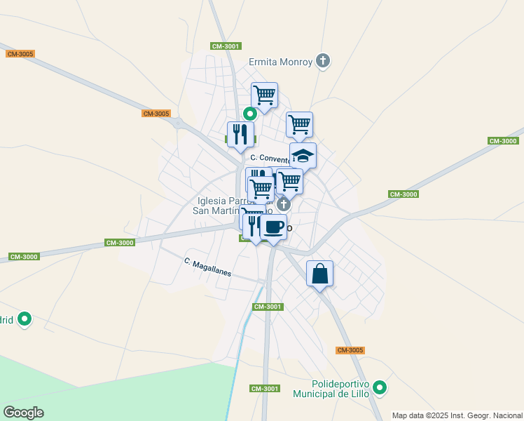 map of restaurants, bars, coffee shops, grocery stores, and more near 10 Calle Nobles in Lillo