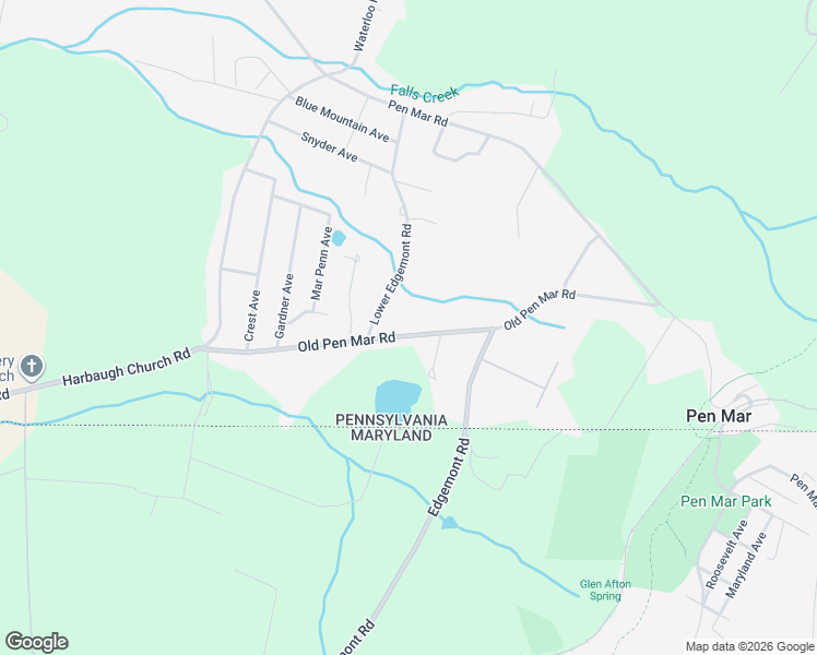 map of restaurants, bars, coffee shops, grocery stores, and more near 12511 Old Pen Mar Road in Waynesboro