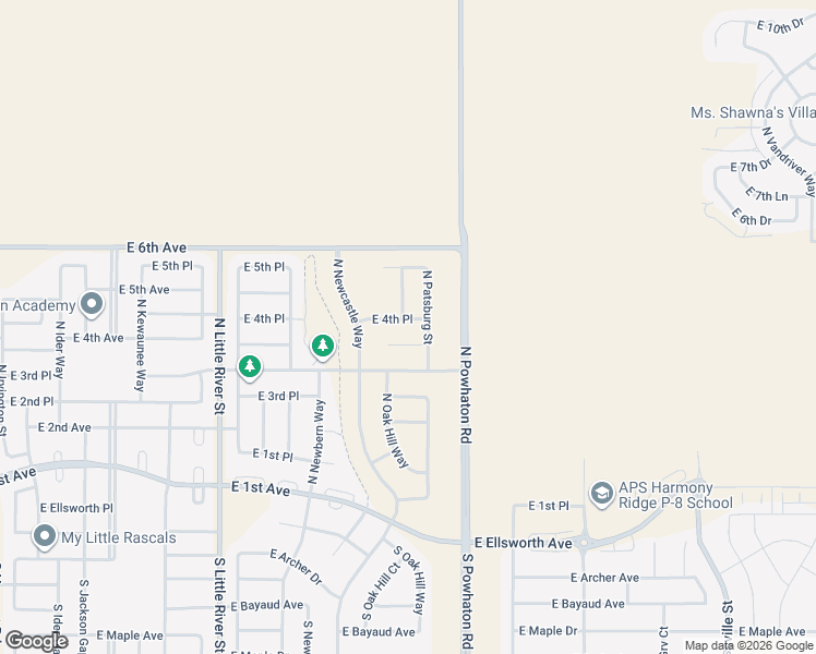 map of restaurants, bars, coffee shops, grocery stores, and more near 26344 East 4th Place in Aurora