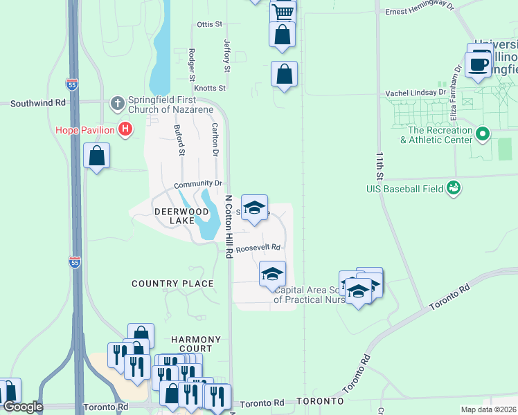 map of restaurants, bars, coffee shops, grocery stores, and more near 14 Sarah Ave in Springfield