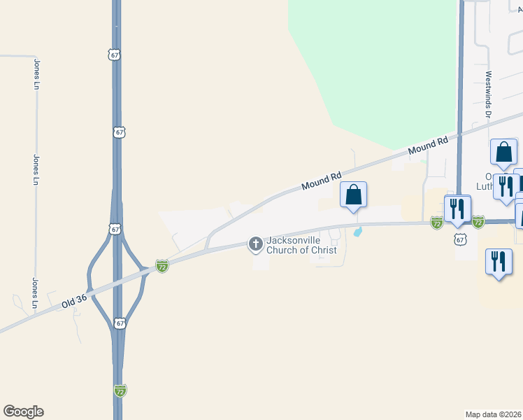 map of restaurants, bars, coffee shops, grocery stores, and more near 2371-2379 Mound Road in Jacksonville