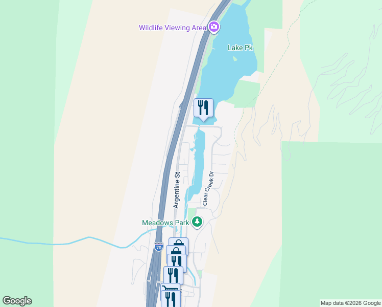 map of restaurants, bars, coffee shops, grocery stores, and more near 2091 Clear Creek Drive in Georgetown