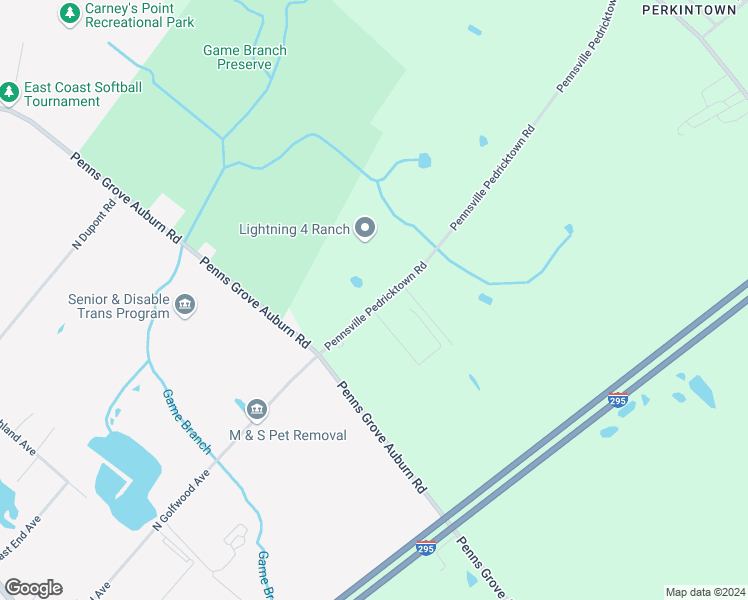 map of restaurants, bars, coffee shops, grocery stores, and more near 268 Pennsville Pedricktown Road in Pedricktown