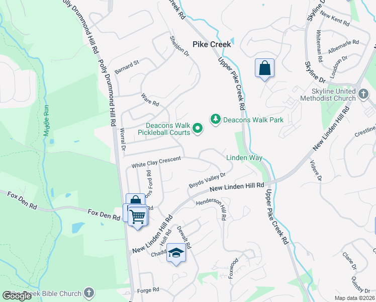 map of restaurants, bars, coffee shops, grocery stores, and more near 158 Worral Drive in Newark