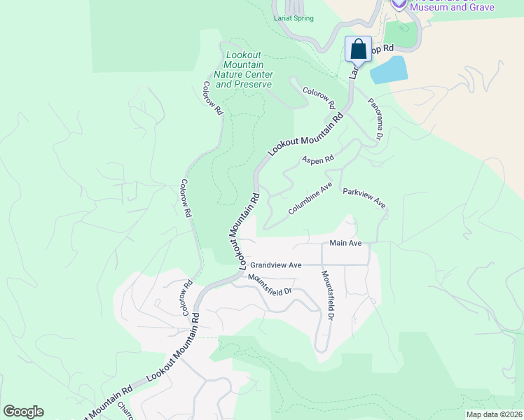 map of restaurants, bars, coffee shops, grocery stores, and more near 636 Lookout Mountain Road in Golden