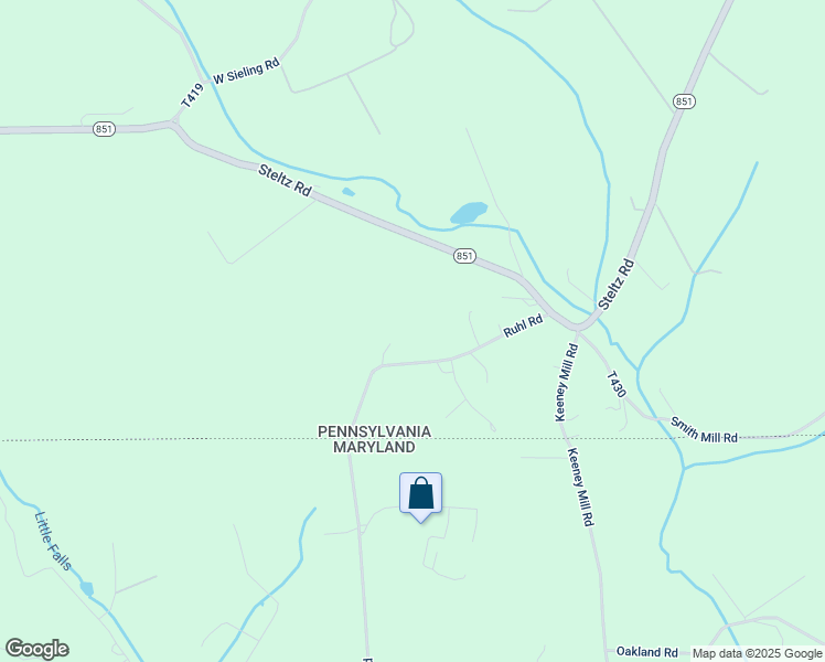map of restaurants, bars, coffee shops, grocery stores, and more near 3516 Ruhl Road in New Freedom