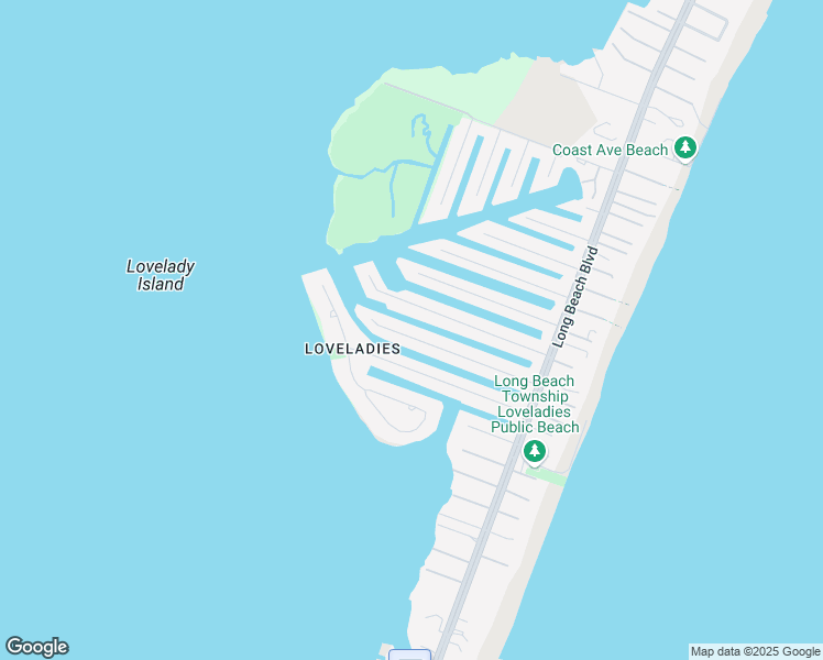 map of restaurants, bars, coffee shops, grocery stores, and more near 134 Laguna Lane in Beach Haven