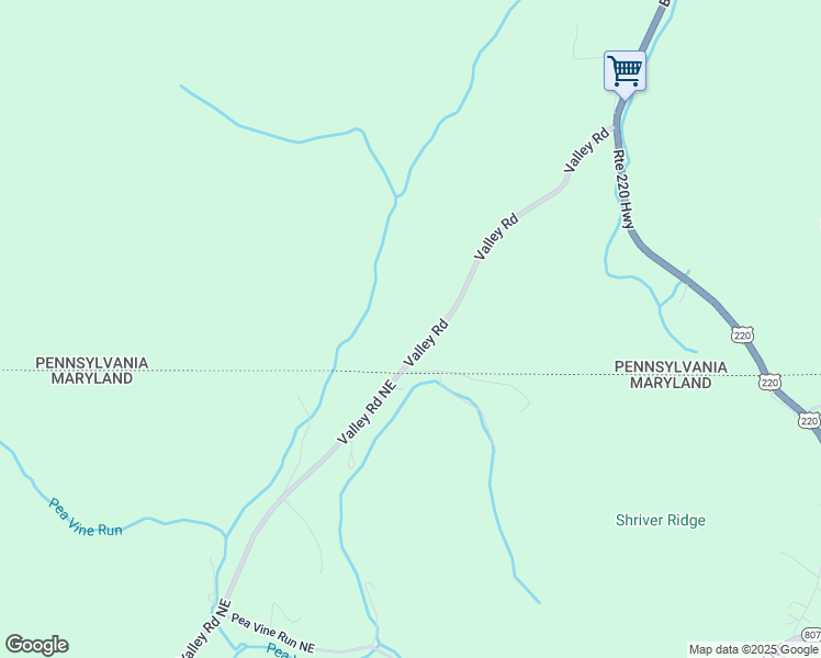 map of restaurants, bars, coffee shops, grocery stores, and more near 7063 Valley Road in Bedford
