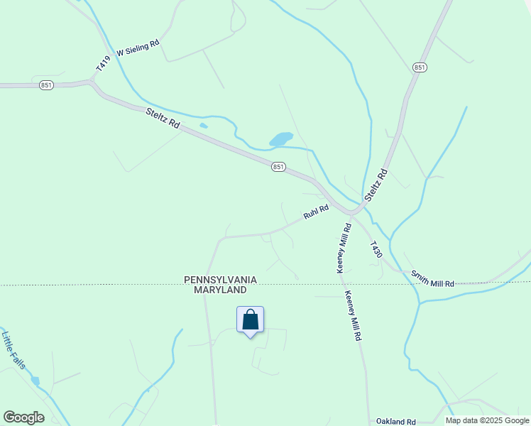 map of restaurants, bars, coffee shops, grocery stores, and more near 3438 Ruhl Road in New Freedom