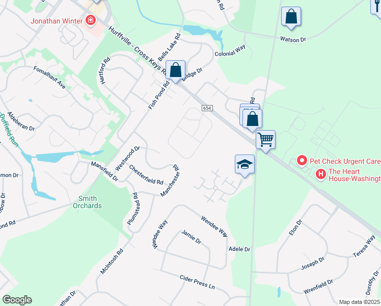 map of restaurants, bars, coffee shops, grocery stores, and more near 77 Maple Leaf Circle in Washington Township