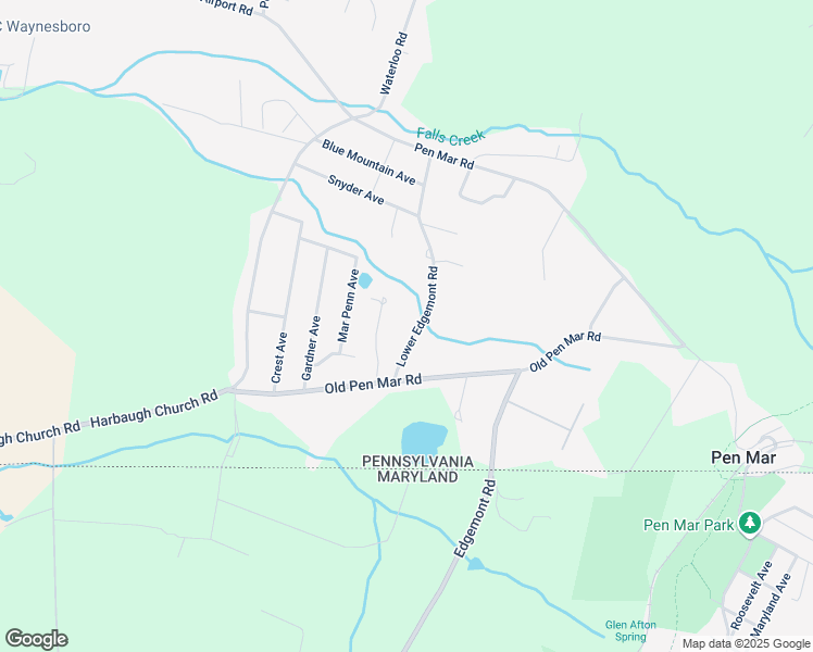 map of restaurants, bars, coffee shops, grocery stores, and more near 13988 Lower Edgemont Road in Waynesboro