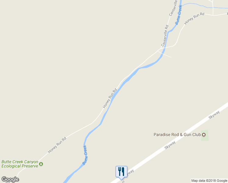 map of restaurants, bars, coffee shops, grocery stores, and more near 1683 Honey Run Road in Chico