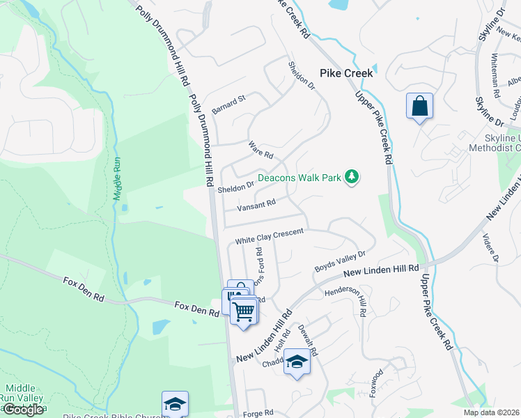 map of restaurants, bars, coffee shops, grocery stores, and more near 25 Vansant Road in Newark