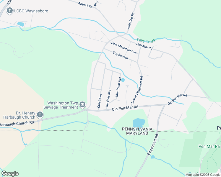 map of restaurants, bars, coffee shops, grocery stores, and more near 14006 Gardner Avenue in Waynesboro